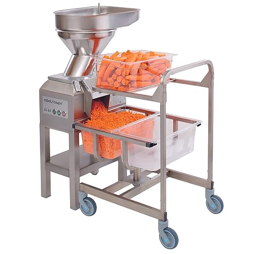 Robot Coupe CL60B Two Speed Bulk Continuous Feed Commercial Food Processor with Side Discharge and Two Discs, 240v