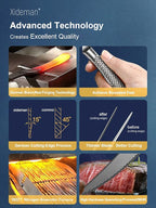 16-Piece Modern Black Hammered Silverware Set with Ultra Sharp 2-IN-1 Serrated Knives, 18/10 Stainless Steel Flatware Set, Titanium Plated Cutlery Set Service for 4, Dishwasher Safe