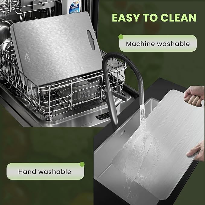 New Titanium Cutting Board-100% Pure Titanium Cutting Boards For Kitche,Easy to clean, Double-sided food-grade Cutting Board For Meats, Fruits And Vegetables (13 * 9)