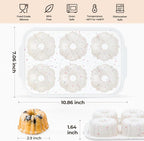 Mini Fluted Tube Cake Pans for Baking with Metal Reinforced Frame, 2Pcs Silicone 6-Cavity Mini Flan Molds, Nonstick Baking Mold for Cupcake, Brownie, Donuts, Cornbread, Jello