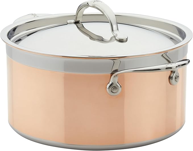Hestan - CopperBond Collection - 100% Pure Copper Stock Pot, Induction Cooktop Compatible, 6 Quart