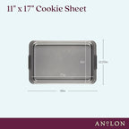 Anolon Advanced Nonstick Bakeware with Grips, Nonstick Cookie Sheet / Baking Sheet - 11 Inch x 17 Inch, Gray