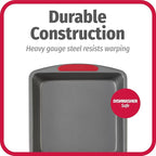 GoodCook MegaGrip Baking Pan with Silicone Grip Handles Square Non-Stick Heavy-Gauge Steel Cake Pan Baking Dish for Brownies Bread Cake Baked Goods & More, Dishwasher Safe, 8x8-Inch,