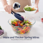 600ºF Heat Proof Kitchen Tong: U-Taste 7" Silicone Cooking Tong with Firm Sealed Non Stick Rubber Tips & Silicon Coated 18/8 Stainless Steel Handle & Smooth Locking for Serving Salad (Midnight Blue)