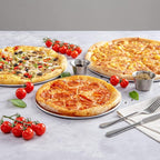 Restaurantware Met Lux 10 Inch Commercial Pizza Pan 1 Coupe Style Pizza Cooking Tray - Heavy-Duty 18-Gauge Aluminum Round Baking Tray Oven-Baking For Pizzas & More