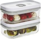 ZWILLING Fresh & Save 2-Piece Small Glass Vacuum Sealer Food Storage Containers with Airtight Lids, Meal Prep Container