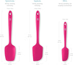 DI ORO Silicone Spatula Set - Rubber Kitchen Spatulas for Baking, Cooking, & Mixing - 600°F Heat-Resistant & BPA Free Silicone Scraper Spatulas for Nonstick Cookware - Dishwasher Safe (3pc, Magenta)