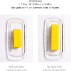 Glass Butter Dish with Cover, Clear Crystal Butter Holder Tray with Lid for Countertop Refrigerator
