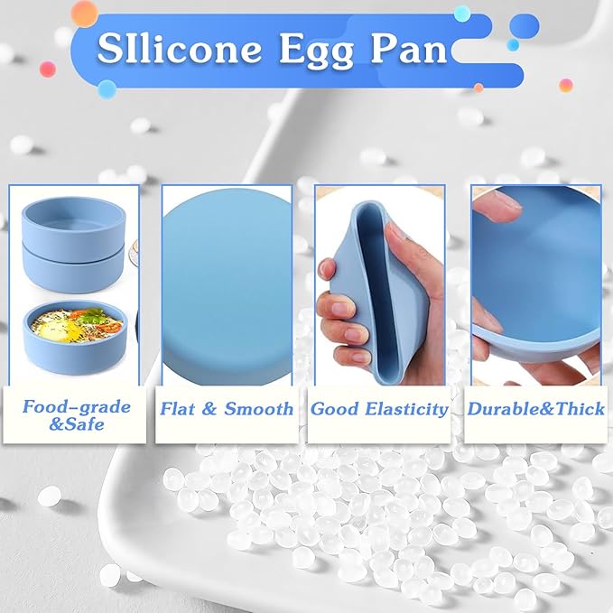 Silicone Air Fryer Egg Pan, Individual Egg Bite Maker Reusable Egg Molds, Microwave Egg Cooker, BPA Free Air Fryer Accessories, Dishwasher Safe, Multi Color, 3Pcs