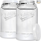 [NEW] 1.5 Gallon Huge Glass Jar with Airtight Lid, Wide Mouth Large Mason Jars for Fermenting, Pickling, Canning, Water Glassing Eggs, Kombucha, and Food Storage – with Handle & Scale Marks(2 Packs)