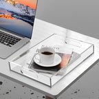 Acrylic Organizer Tray with Handle - Large Lucite Tray for Bench, Coffee Table, Countertop, Kitchen, Bathroom, Living Room, Powder Room