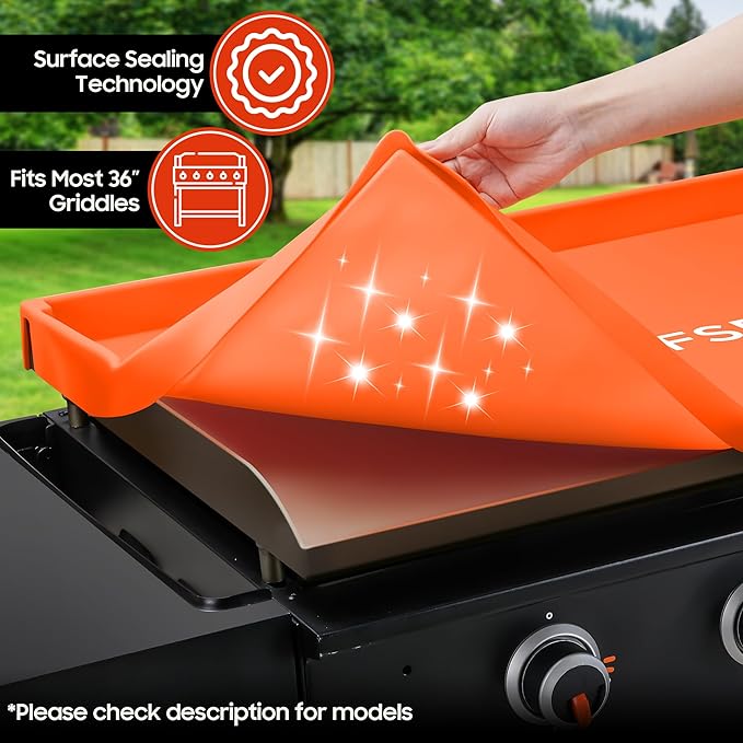 Silicone Griddle Cover for 36-Inch Blackstone Griddle – Heavy-Duty Food Grade Reusable Grill Mat, Full Coverage Protection from Rust, Insects, and Leaves