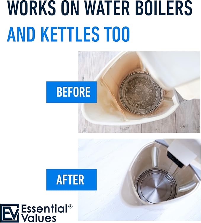 Essential Values Citric Acid Powder Cleaning for Water Distillers - Bulk 2 LBS Universal Descaler for Distilling Machines, Kettles & More - Remove Limescale & Mineral Buildup Fast