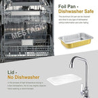 11"x 7.5" Sturdy Aluminum Foil Pans + Lids (5 Pack), 2X Thicker Heavy Duty for Oven, Grill, Microwavable Cooking Baking, Reusable Freezable Dishwasherable Disposable Tin Pot Container 74oz