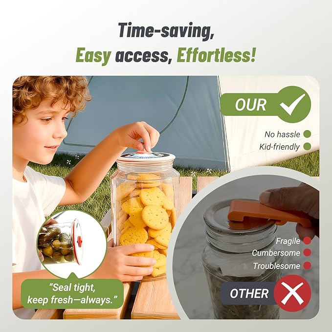 INKBIRD 3-in-1 Electric Jar Vacuum Sealer Kit for Wide/Regular Mouth Mason Jars & Bags, Wireless Portable & Automatic Mini Vacuum Sealer with Reusable Jar Lids*4 for Canning Jar, 100 Cycles, Gift