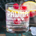 kunlisa Pawma Gifts Whiskey Glasses, Dog Grandma Gifts for Mother's Day, Dog Lovers Owners Gift, 10 oz Drinking Rocks Glasses for Women Whisky Cocktail Scotch Bourbon Liquor