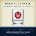 Heritage Pewter Miami of Ohio Double Old Fashion | Double Rocks Glass 14 OZ for Liquor | Expertly Crafted Pewter Glass