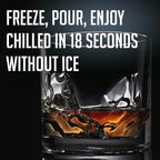 LIITON Grand Canyon Heavy Crystal Whiskey Glasses Gift Set of 2, Thick Freezable Bourbon Glass 1lb Each, Premium Whiskey Gifts for Men, Frozen Crystal Chills Cocktails, 10 oz