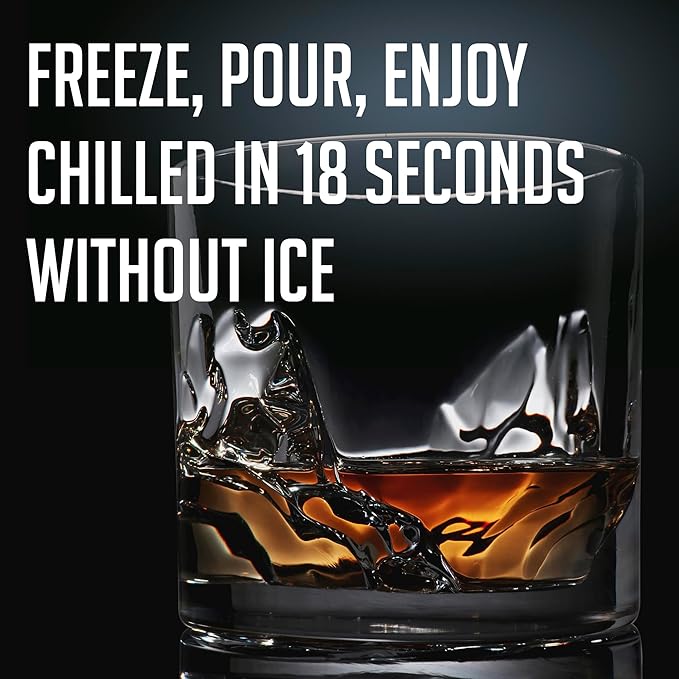 LIITON Grand Canyon Heavy Crystal Whiskey Glasses Gift Set of 2, Thick Freezable Bourbon Glass 1lb Each, Premium Whiskey Gifts for Men, Frozen Crystal Chills Cocktails, 10 oz