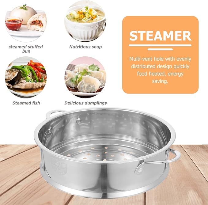 STOBAZA 20cm Steamer Basket Stainless Steel Steam Rack Trivet, Steamer Grid Compatible with Instant Pot Pressure Cooker