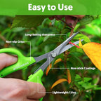 Garden Scissors, 2PCS 6in Pruning Shears Snips Non-stick Coated Sharp Steel Blades - Gardening Tools Garden Shears for Plants Herb Flowers in Grow Tent and Hydroponics