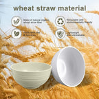 12 Pcs Unbreakable Cereal Bowls Set, 26 Oz Wheat Straw Bowls Set, Microwave & Dishwasher Safe Bowls for Kitchen, Reusable Plastic Bowls for Soup, Salad and Snack, BPA Free, Beige