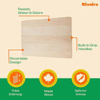 Riveira Maple Wood Cutting Board – Gourmet Maple Grandeur: 36 x 24 Wooden Cutting Board – Natural Wooden Cutting Boards For Kitchen Decorative – Innovative Juice Grooves Maple Wooden Chopping Board