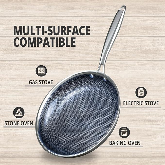 THE COOK'S COMPANY Non-Stick Frying Pan - Premium Skillet for Everyday Cooking, Nonstick Pan for Easy Cleanup, Durable Pan for Versatile Cooking Needs (Size: 8inch)