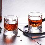 KAMMAK Crystal Whiskey Glasses Set of 2, Handcrafted 2.03oz Old Fashioned Glasses Stemless, Luxury Liquor Glasses, Hand Blown Scotch Cup for Women, Men Barware Gift for Cocktail, Bourbon