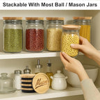 12 Pcs Reusable Regular Mouth Lids & Wide Mouth Mason Jar Lid Canning Supplies Bamboo Lid for Large Mouth Mason Jars Tops Glass Cups Small Wooden Silicone Airtight Covers Decorative Jar Lids