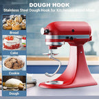 Polished Stainless Steel Dough Hook for Kitchenaid Stand Mixer, Fits 4.5-5Qt Tilt-Head Stand Mixer for Kitchenaid Dough Hook, Replacement for Kitchenaid Mixer Attachments by Cofun