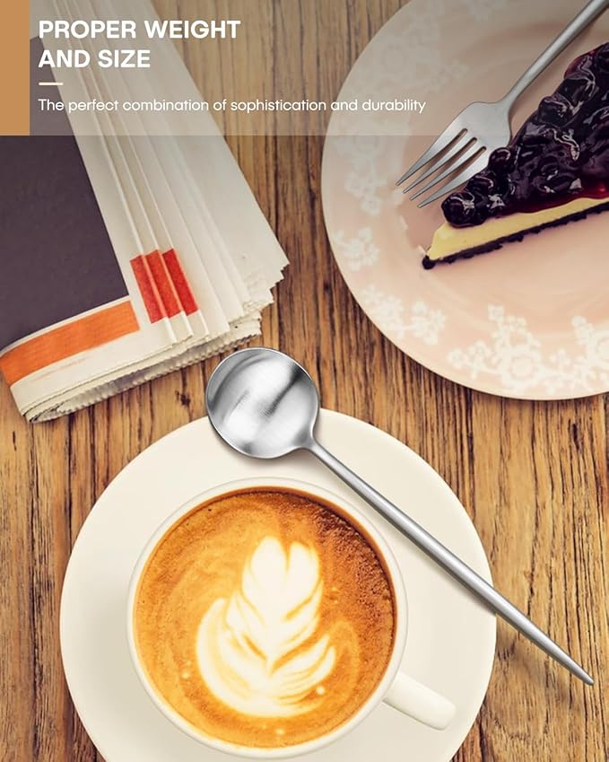 20 Pieces Silverware Set, Ollex Matte Flatware Set for 4, Stainless Steel Utensil set with Knives Forks and Spoons Dishwasher Safe Tableware Cutlery Set for Home Kitchen Restaurant Hotel