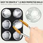Whiskey Ice Ball Mold, 2 Pack Silicone Maker With Individual Cover - Easy Fill and Release Round Sphere Mold for Cocktails Bourbon - 1.8 Inch 12 Balls