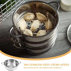 Stainless Steel Steamer Pot 6.3 Inches Round Cooking Rack Food Steamer Basket Insert for Kitchen Dim Sum Dumplings Bun(16cm)