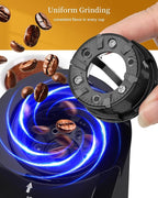 Wancle Burr Coffee Grinder Electric with 28 Grind Settings, 2-12 Cup Capacity Coffee Bean Grinder for Espresso, Drip & French Press, Stainless Steel Coffee Grinders with Chamber Cleaning Brush