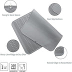 Silicone Dish Drying Mat for Multiple Usage,Easy clean,Eco-friendly,Heat-resistant Silicone Mat for Kitchen Counter or Sink,Refrigerator or Drawer Liner Grey 4XL 32 inches x 18 inches