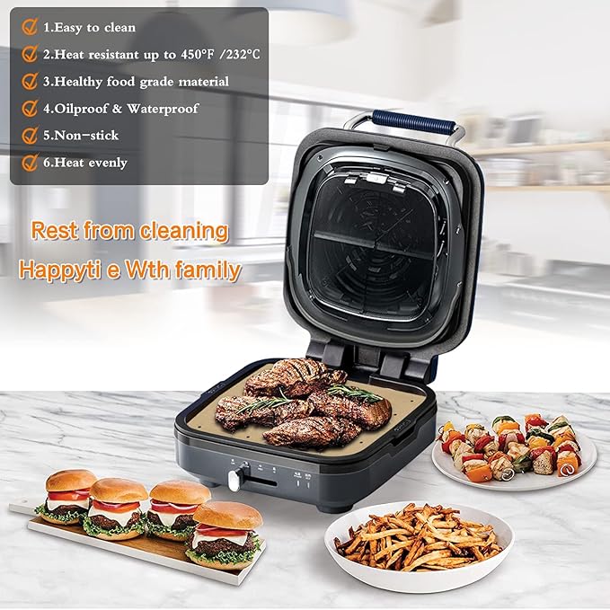 WMKGG Unbleached Air Fryer Parchment Paper, 100 PCS Perforated Disposable Air Fryer Liners for Ninja Foodi Grill 5-in-1 AG301 4qt Air Fryer