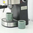 Ceramic Espresso Cups Set of 2 or 4-3oz Demitasse Cups for Coffee & Tea, No Handles, Durable & Dishwasher Safe (green, 2)