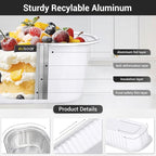 EUSOAR Baking Cups with Lids, 100pcs 6.8oz White Aluminum Foil Mini Loaf Cake Baking Cups Pans with Lids, Disposable Ramekins Containers Creme Brulee Souffle Muffin Liners for Birthday Party Wedding