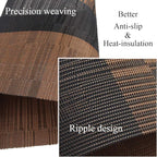 PIGCHCY Placemats Set of 8 Washable Durable Placemat Vinyl Heat Resistant Non-Slip Table Mats Indoor Outdoor (Brown)