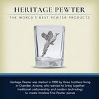 Heritage Pewter Pheasant Square Shot Glass | Hand-Sculpted 1.5 Ounce Shot Glass | Intricately Crafted Metal Pewter Inlay
