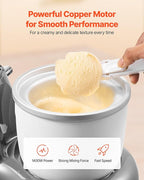 VEVOR Ice Cream Maker, 1.8 Qt. Capacity, 6-Speed Electric Stand Mixer, with LED Digital Display & Timer, Mixing Paddle, Dough Hook, Splash Guard, for Homemade Frozen Yogurt Fruit Sorbet Gelato, Grey