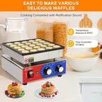 SICHI Mini Pancake Maker Machine with 550℉Heating and Timer Control, 25PCS Electric Commercial Dutch Pancake Baker with Nonstick,110V Dutch Pancake Cooker for Restaurant and Kitchen,Dessert Breakfast