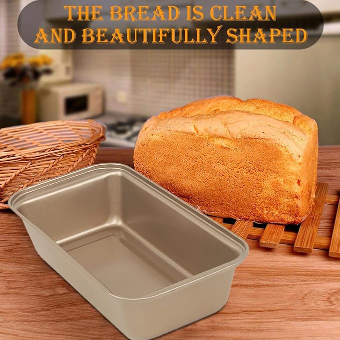 Small Mini Loaf Pans Nonstick Bread Pans Set, 12-Pack, 10x5.1x2.5 in, Thick Carbon Steel, Oven & Air Fryer Safe, Cute Baking Tins, Easy-to-Clean, Durable Bakeware for Mini Bread & Cakes (Gold)