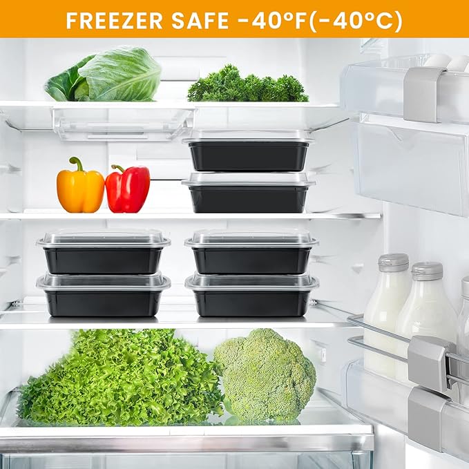 38oz Meal Prep Containers, Extra Large &Thick Food Storage Containers with Lids, Reusable Plastic,Disposable Bento Box,Stackable,Microwave/Freezer/Dishwasher Safe, BPA Free (30Pack)