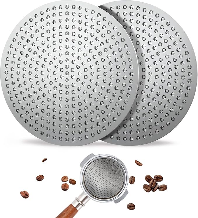 53.3mm Espresso Puck Screen 2 Pack - 3rd Generation Dual-Layer Coffee Filter Screen, 0.8mm Thick with 0.15mm Fine Mesh, Reusable Stainless Steel Espresso Filter for 54mm Portafilter Baskets