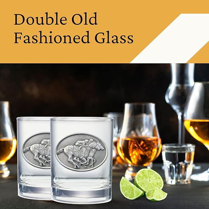 Heritage Pewter By a Nose Double Old Fashion | Double Rocks Glass 14 OZ for Liquor | Expertly Crafted Pewter Glass