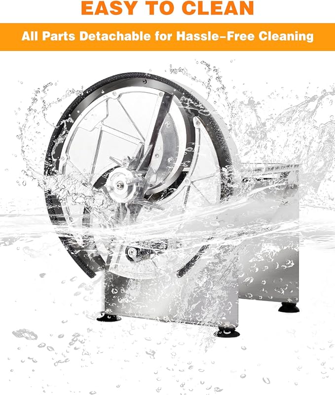 Commercial Vegetable Slicer - Manual Adjustable Thickness 0.2-13mm, Stainless Steel Lemon Slicer with 2* Extra Blades for Slicing Vegetable Tomato Onion Potato Cabbage Lime (Silver Gray)