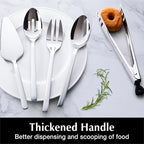 KINGSTONE Silverware Set With Serving Utensils, 65 Piece Flatware for 12, 18/10 Cutlery With 5 Piece Serving Utensil Set - Modern and Original Design, Dishwasher Safe