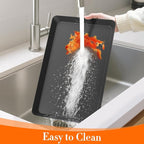 WOWBOX 4 pcs Serving Tray for Entertaining, Serving Platters for Snacks, Fruit, Cookies, Dessert, Reusable Plastic Trays for Serving Food and Pantry Organization in Kitchen & for Parties, (Black)